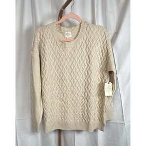 NWT‎ St Johns Bay Sweater Crewneck Cable Knit Marled Beige Sz XL Womens Pullover